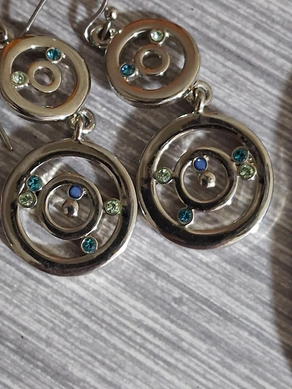 Lia Sophia Blue Cord Silver-Tone Triple Circle Necklace and Earring Set - Picture 8 of 10